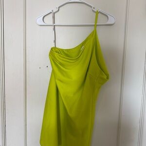 ASOS One-Shoulder Lime Green Mini Dress